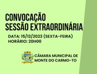 Convocação Sessão Extraordinária